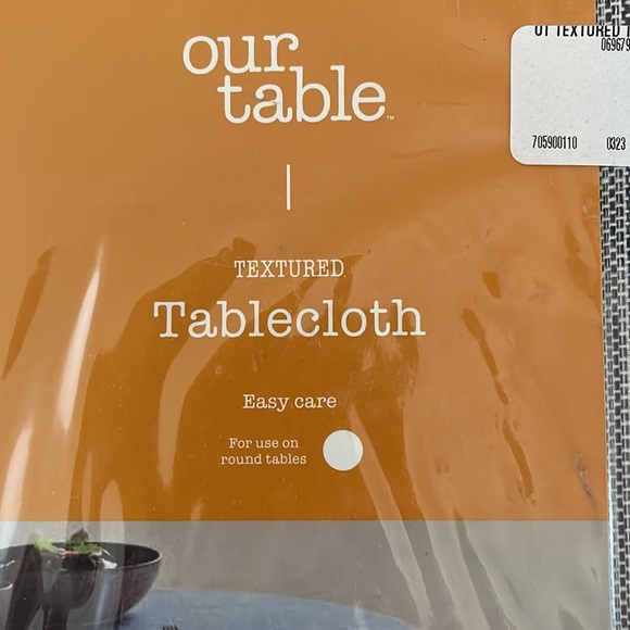 Our Table Round Tablecloth in navy/white. 70”. Cotton mix. - Picture 2 of 5